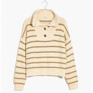 Madewell canby button sweater striped